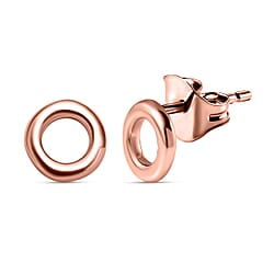 18K Vermeil Rose Gold Sterling Silver Circle Earrings (with Push Back)