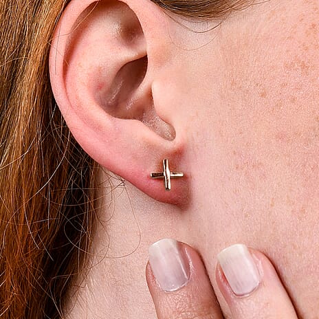 18K Vermeil Rose Gold Plated Sterling Silver Stud Earrings (with Push Back)
