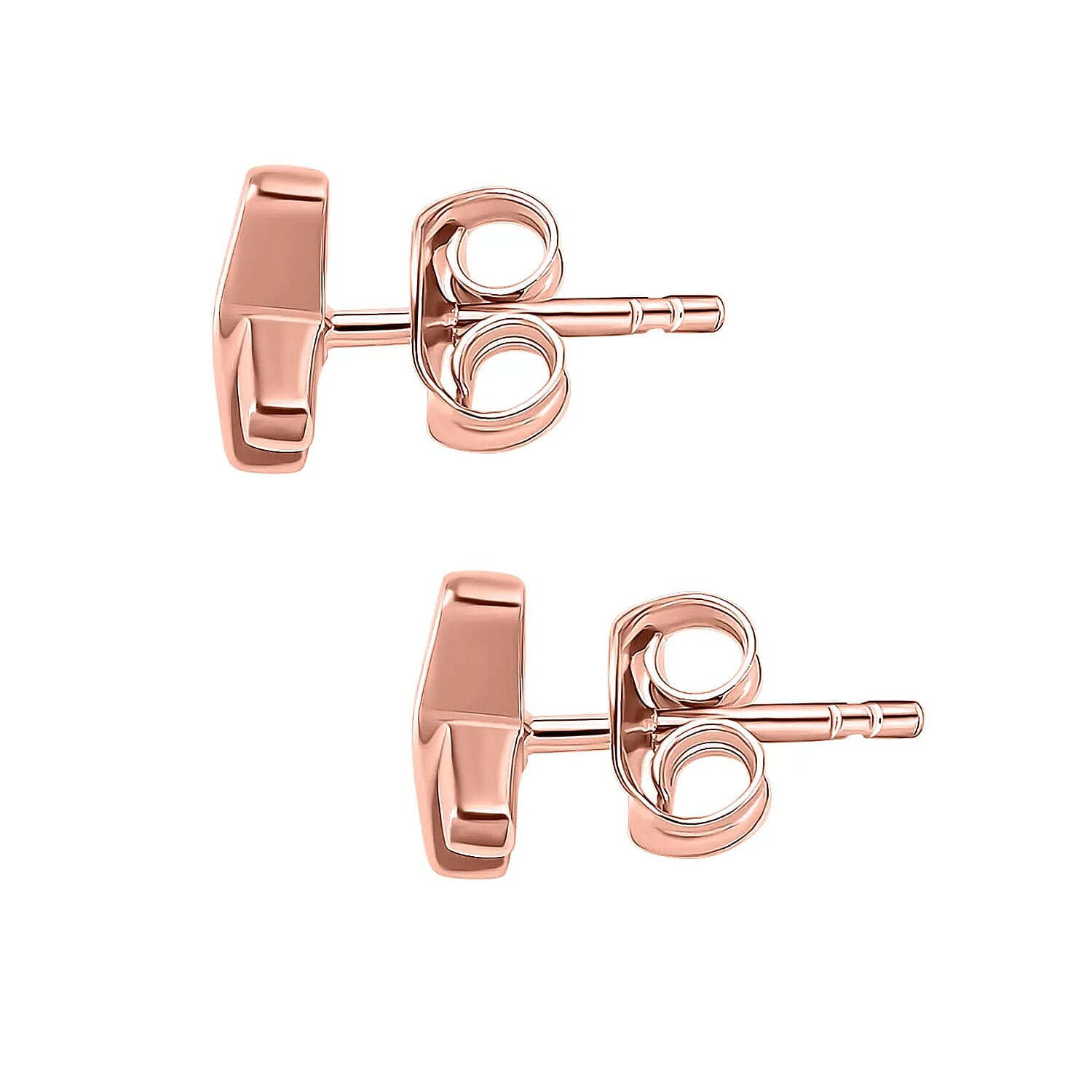 18K Vermeil Rose Gold Plated Sterling Silver Stud Earrings (with Push Back)