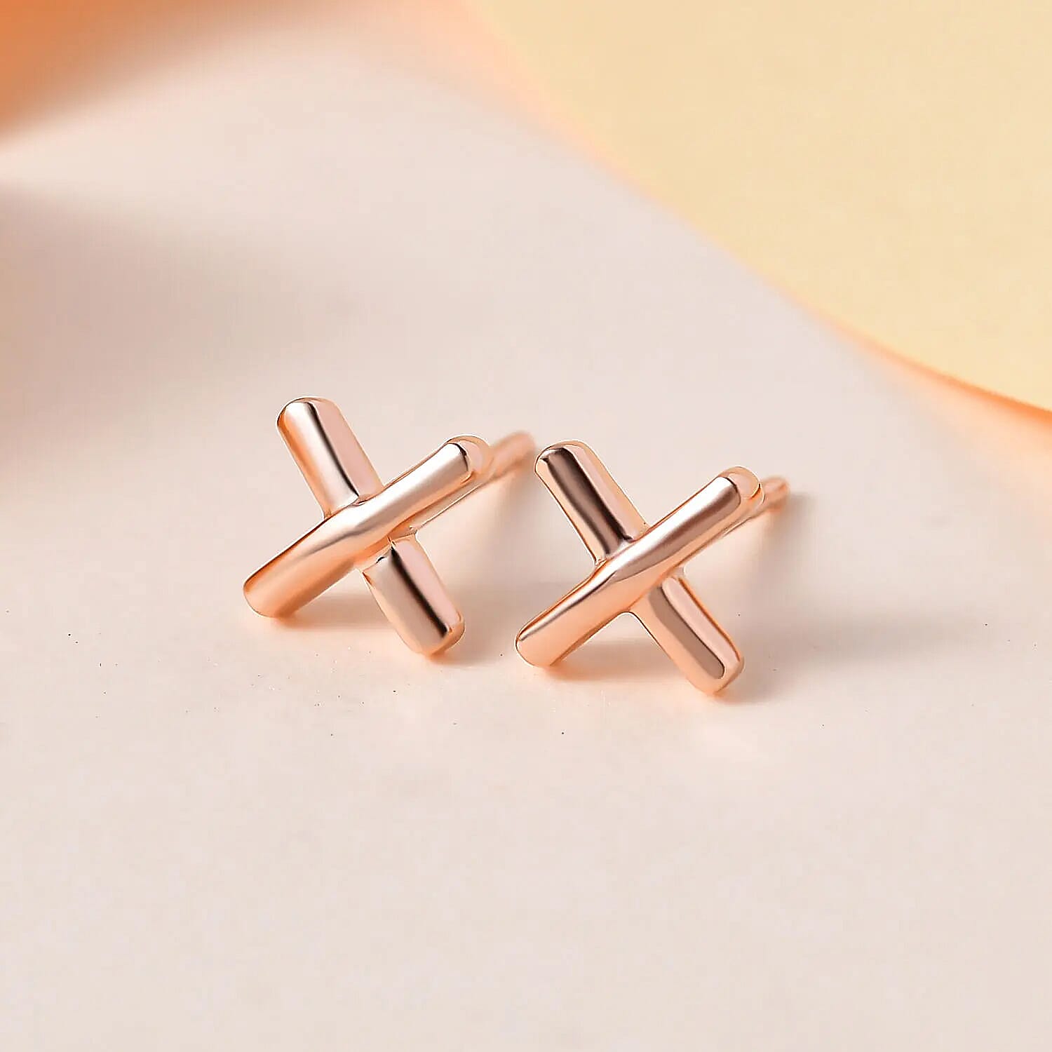 18K Vermeil Rose Gold Plated Sterling Silver Stud Earrings (with Push Back)