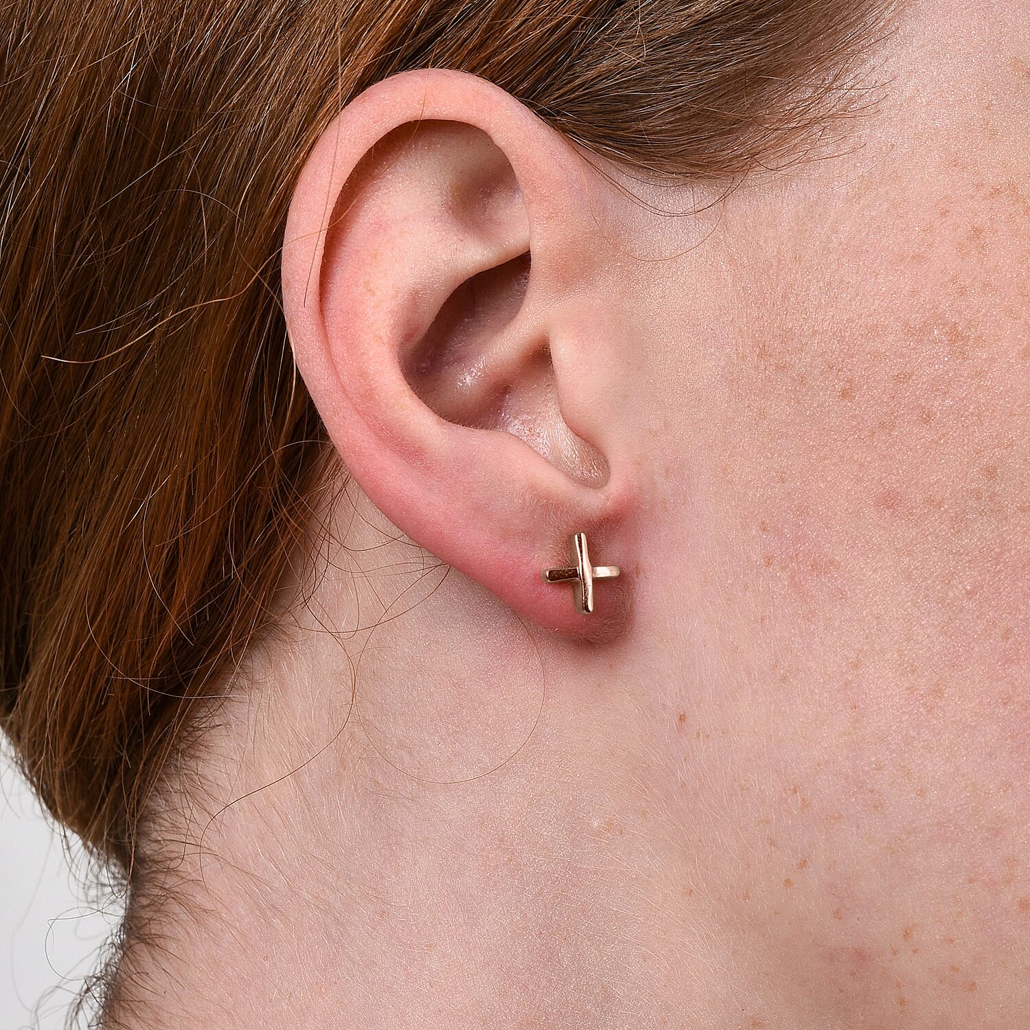 18K Vermeil Rose Gold Plated Sterling Silver Stud Earrings (with Push Back)