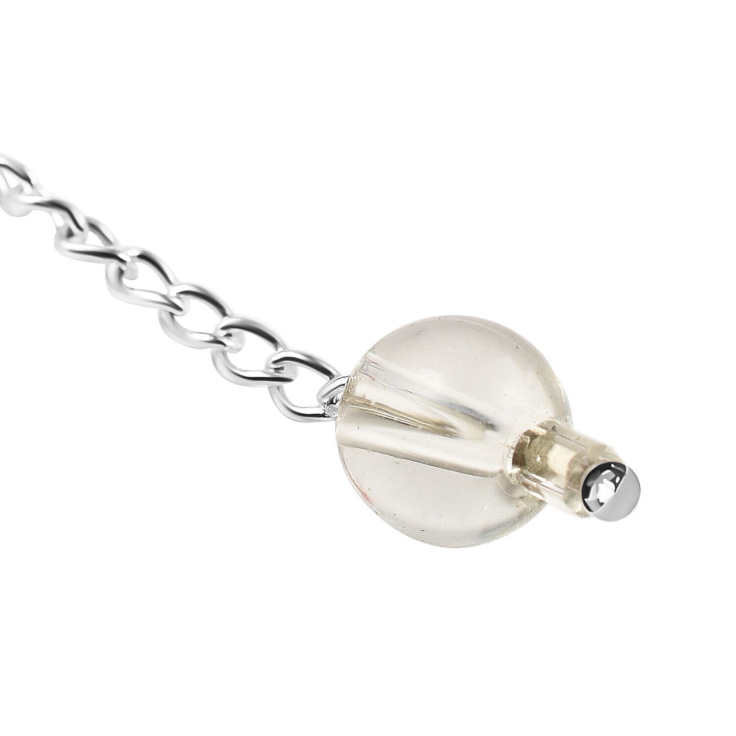 Multi Gemstone Arrow Head 6 Facet Bonded Pendulum (Chakra) With Chain 7 inch in Silver Tone 50.00 Ct.