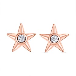 Moissanite  Fancy Earring in 18K Vermeil Rose Gold Plated Sterling Silver 0.210  Ct.