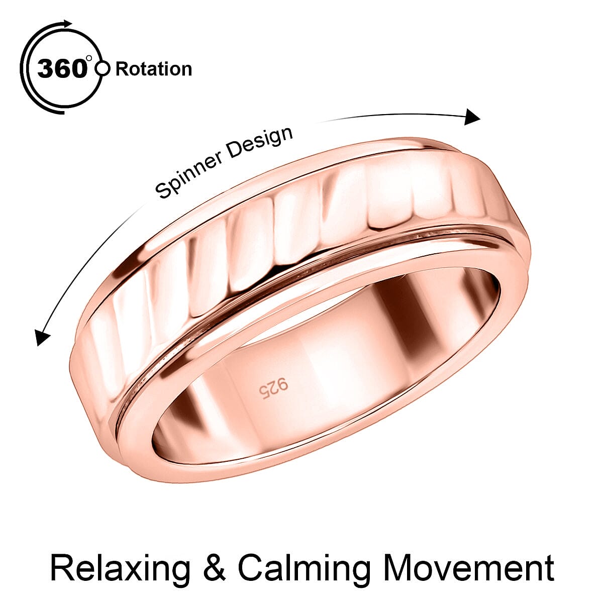 18K Rose Gold Vermeil Plated Band Ring