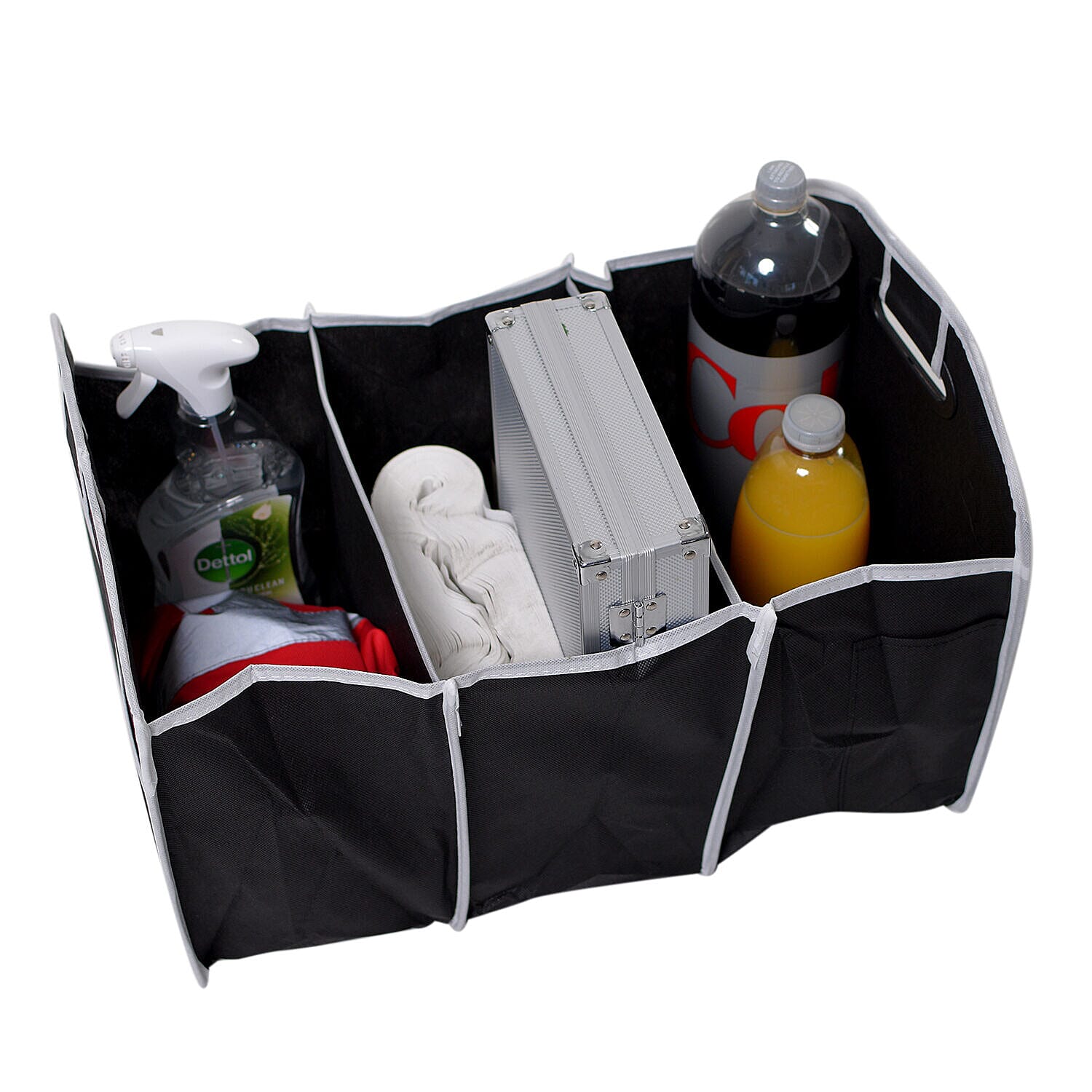 Car Boot Organiser with Removable Cooler Bag (Size 52x31x22 cm) - Black