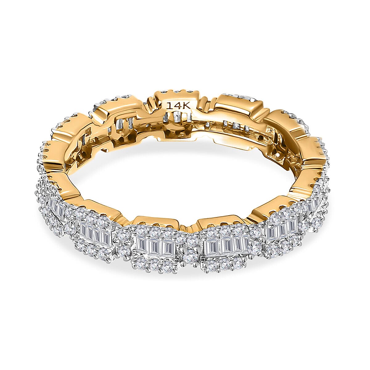 14K Yellow Gold SGL Certifeid Diamond (I1-I2 - G/H) Band Ring 1.00 Ct.