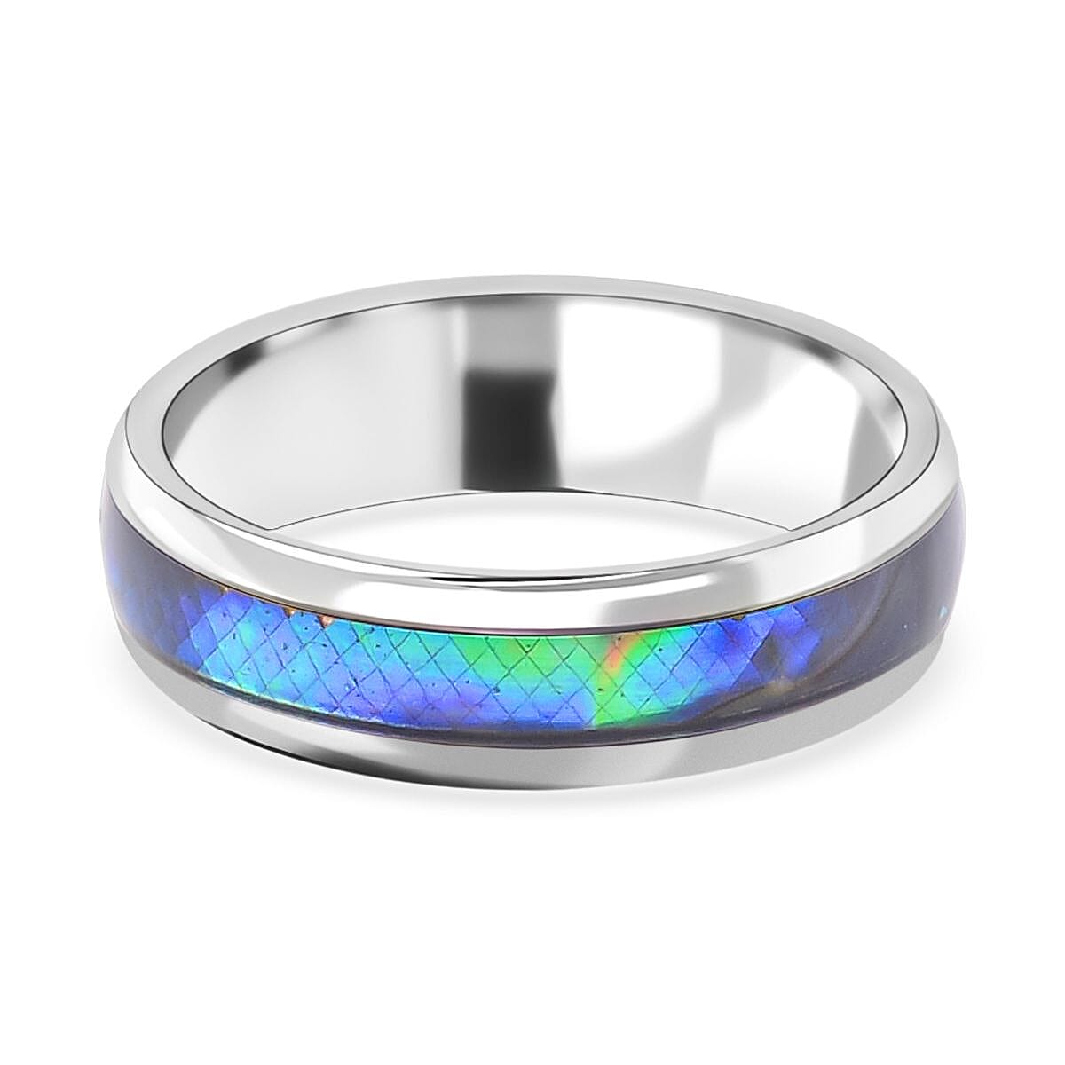 Abalone Shell Ring in Stainless Steel