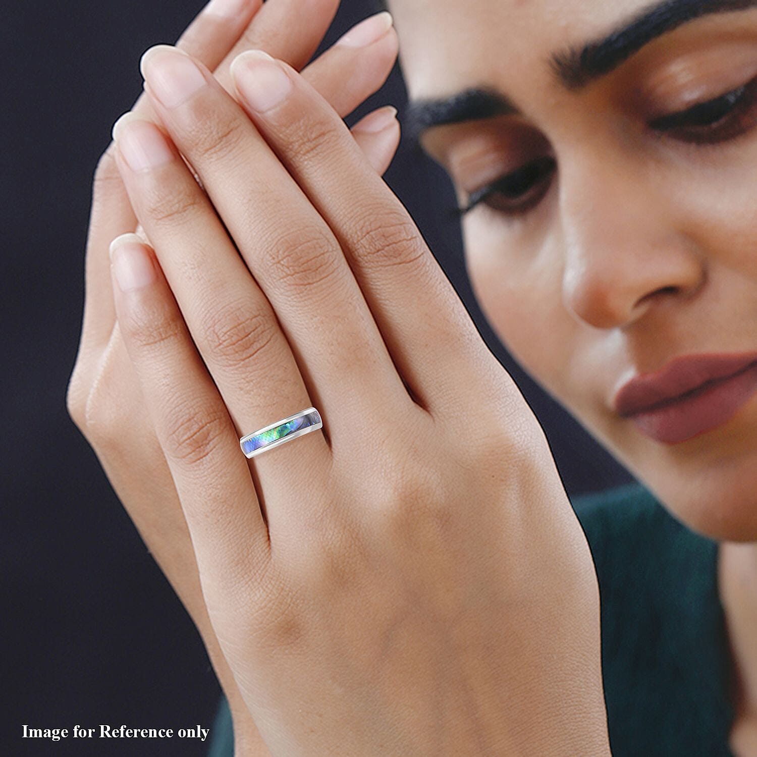 Abalone Shell Ring in Stainless Steel