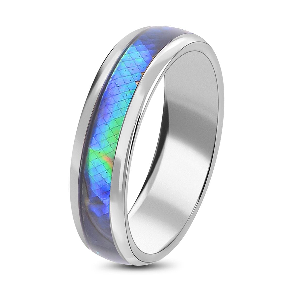 Abalone Shell Ring in Stainless Steel