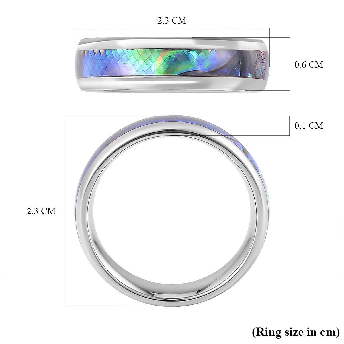 Abalone Shell Ring in Stainless Steel