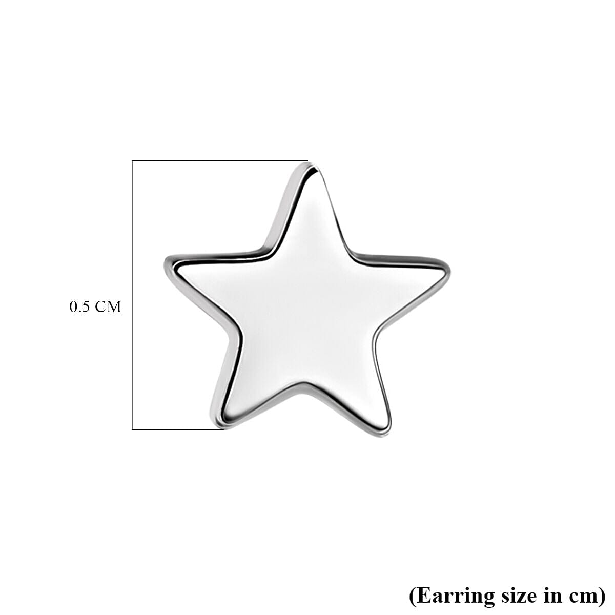 Platinum Overlay Sterling Silver Star Earrings (With Push Back)