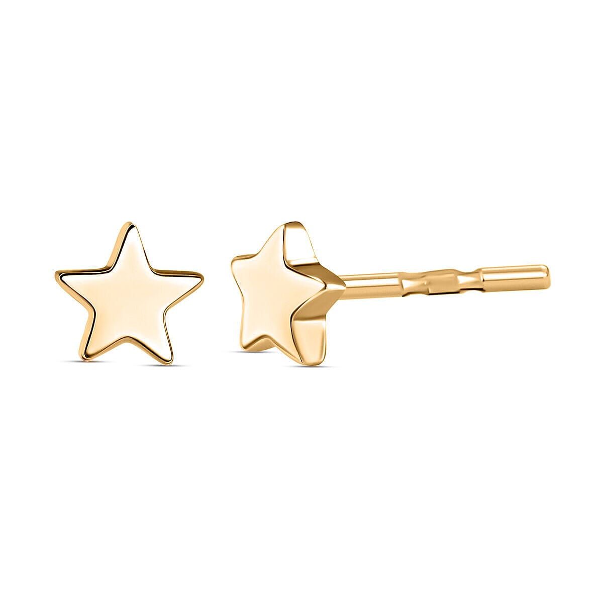 18K Vermeil Yellow Gold Plated Sterling Silver Star Earrings (with Push Back)