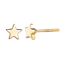 Platinum Overlay Sterling Silver Star Earrings (With Push Back)