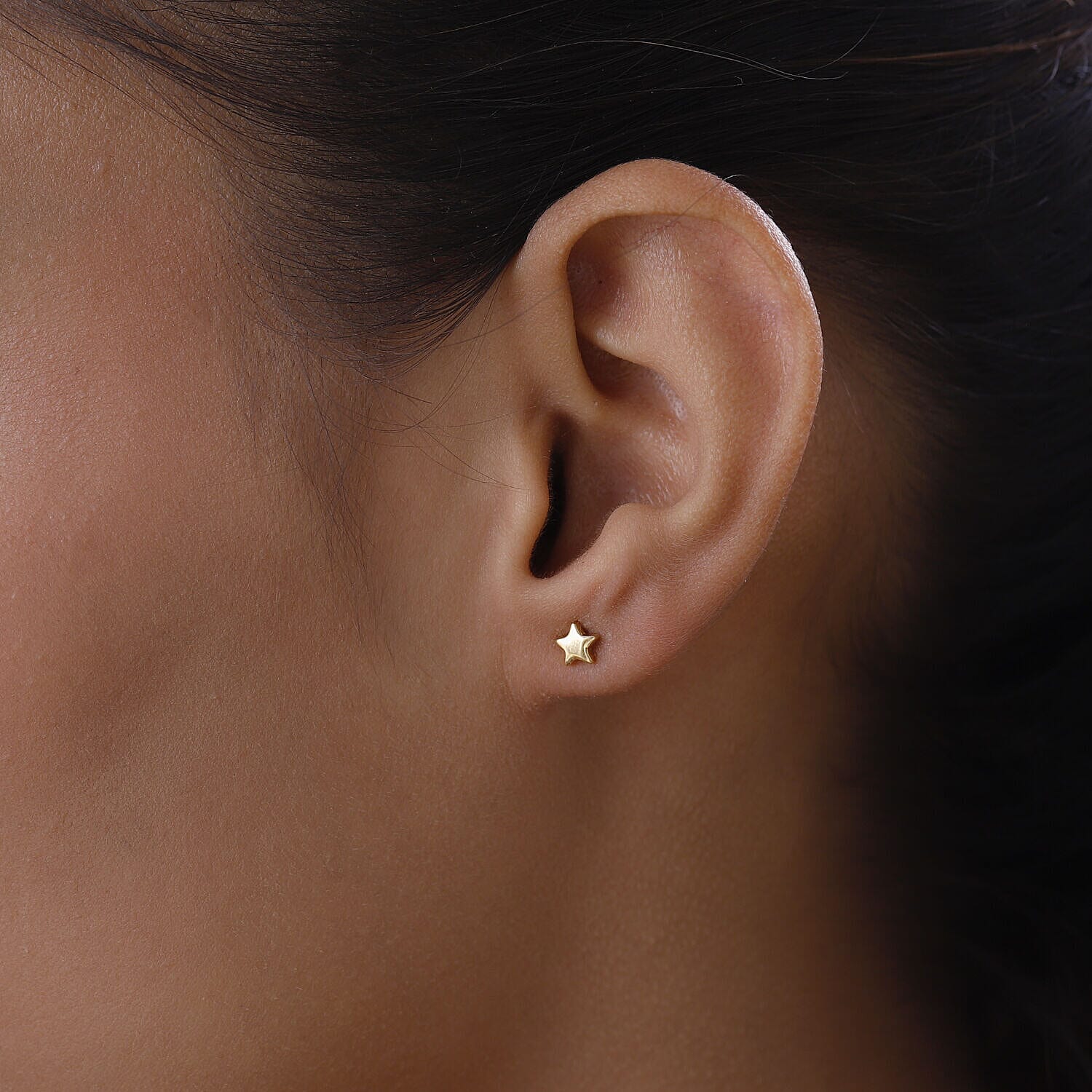 18K Vermeil Yellow Gold Plated Sterling Silver Star Earrings (with Push Back)