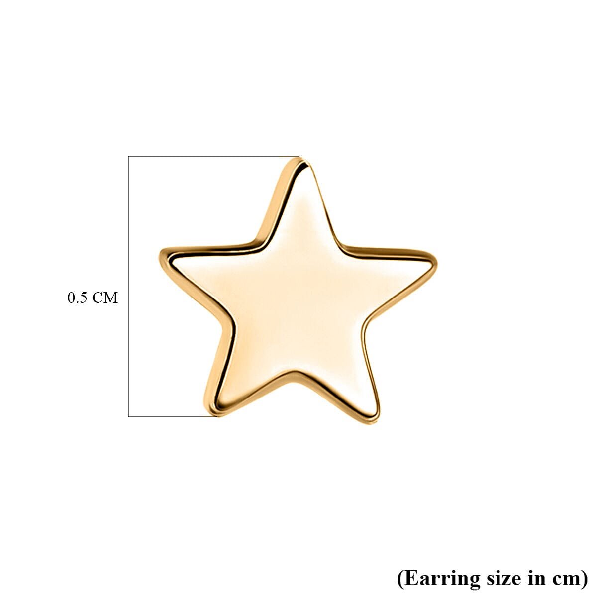 18K Vermeil Yellow Gold Plated Sterling Silver Star Earrings (with Push Back)