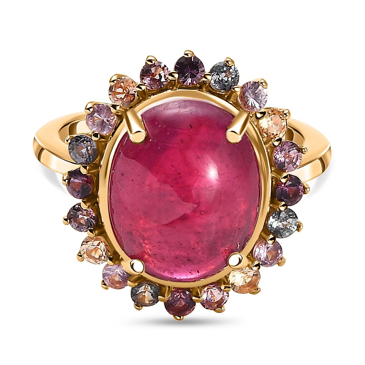 Fissure Filled Ruby and Multi Sapphire Ring in Sterling Silver