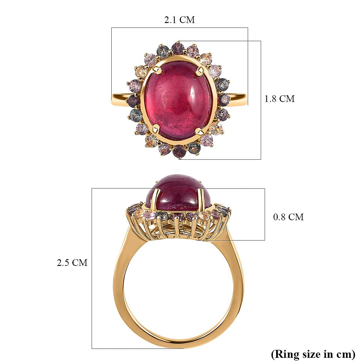 Fissure Filled Ruby and Multi Sapphire Ring in Sterling Silver