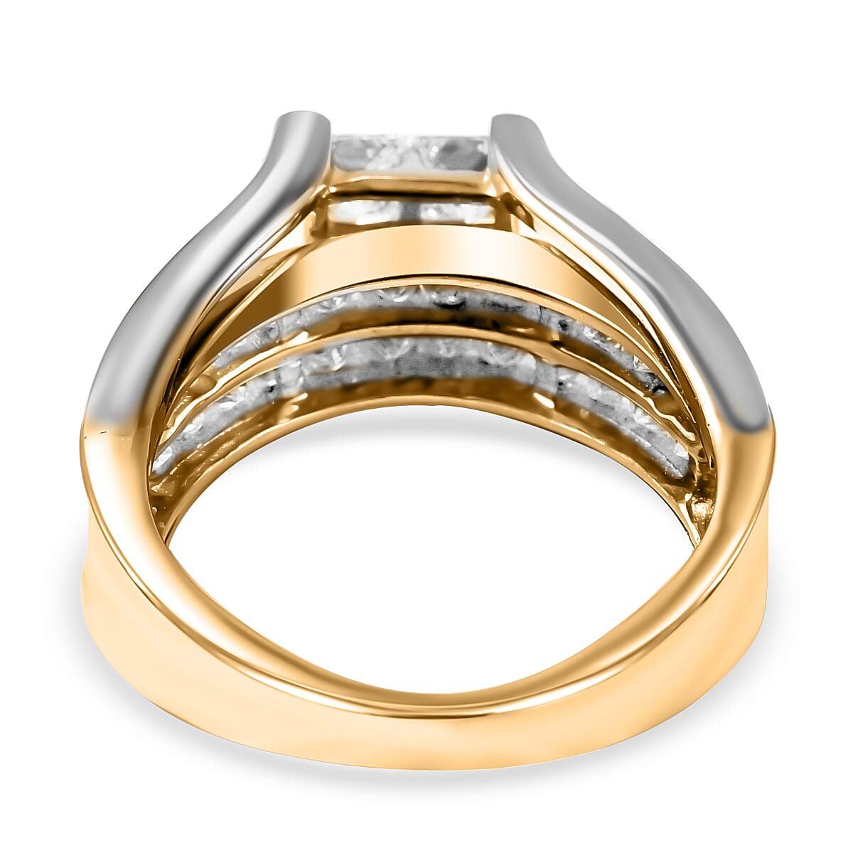 Manhattan Close Out - 14K White and Yellow Gold Diamond Ring (SI-G-H) 1.50 Ct, Gold Wt. 5.60 Gms. Size N