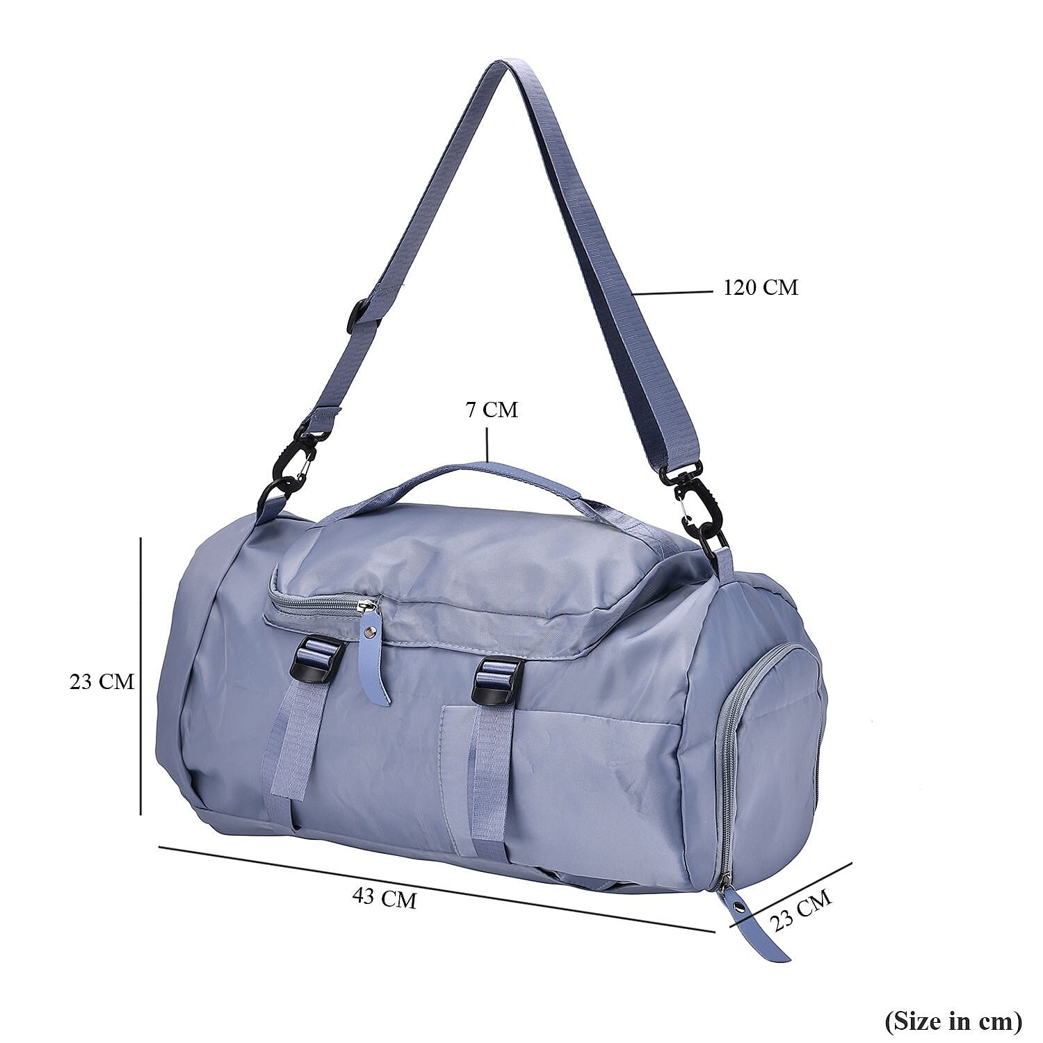 Polyester Solid Travel Bag (Size 43x23x23 cm) - Blue