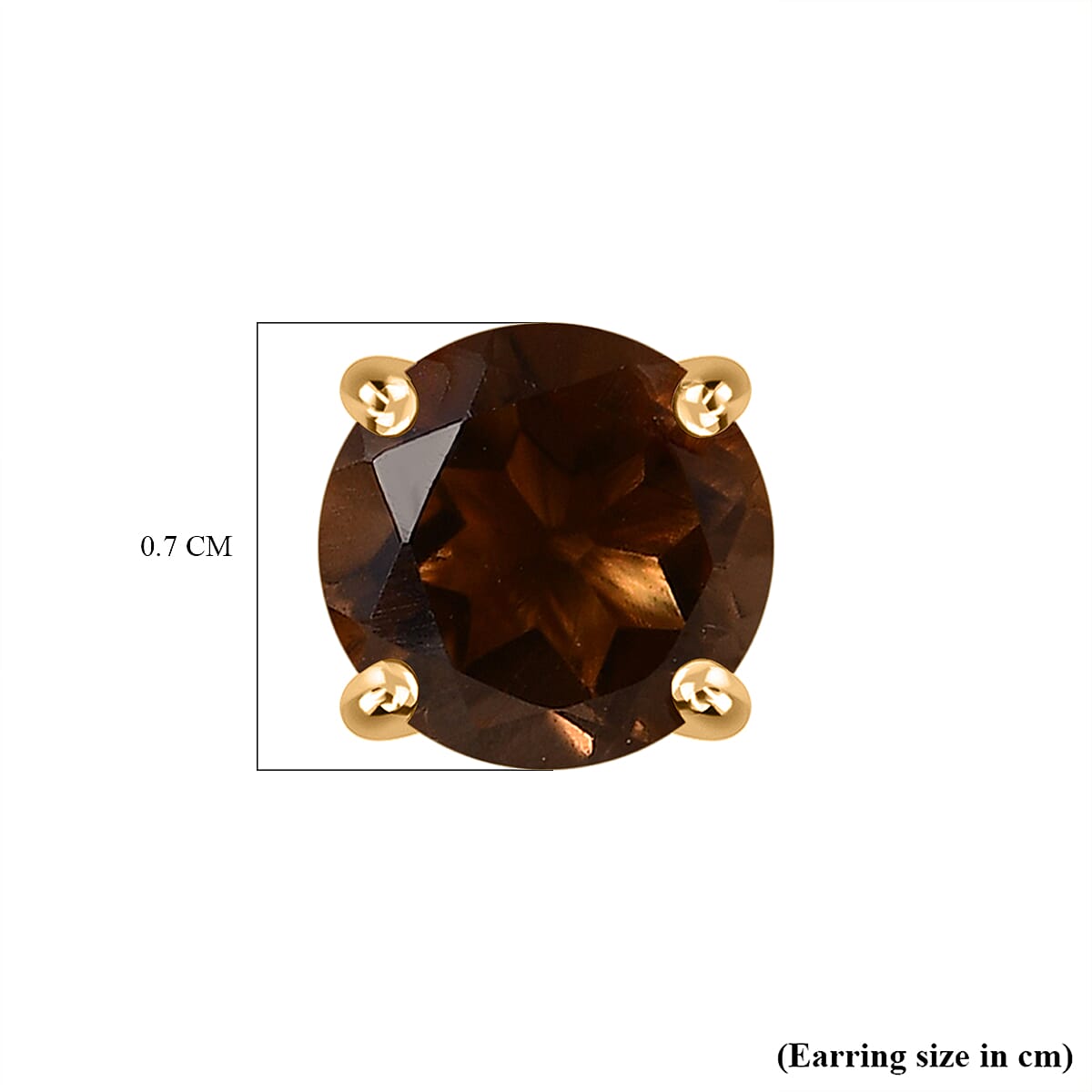 Smoky Quartz 2 Stone Earrings in 18K Vermeil YG Plated Sterling Silver