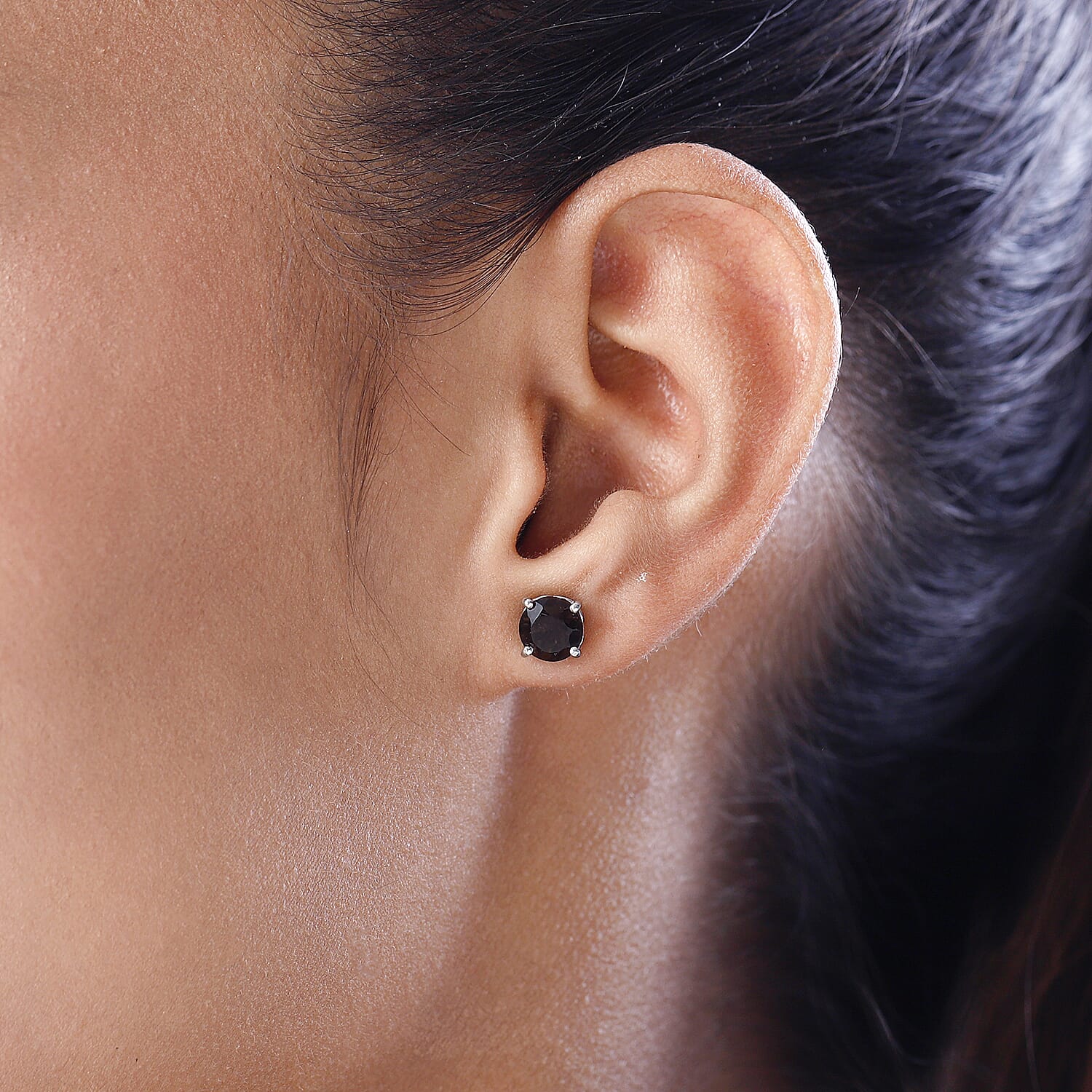 Smoky Quartz Earrings (with Push Back) in Platinum Overlay Sterling Silver 2.400 Ct