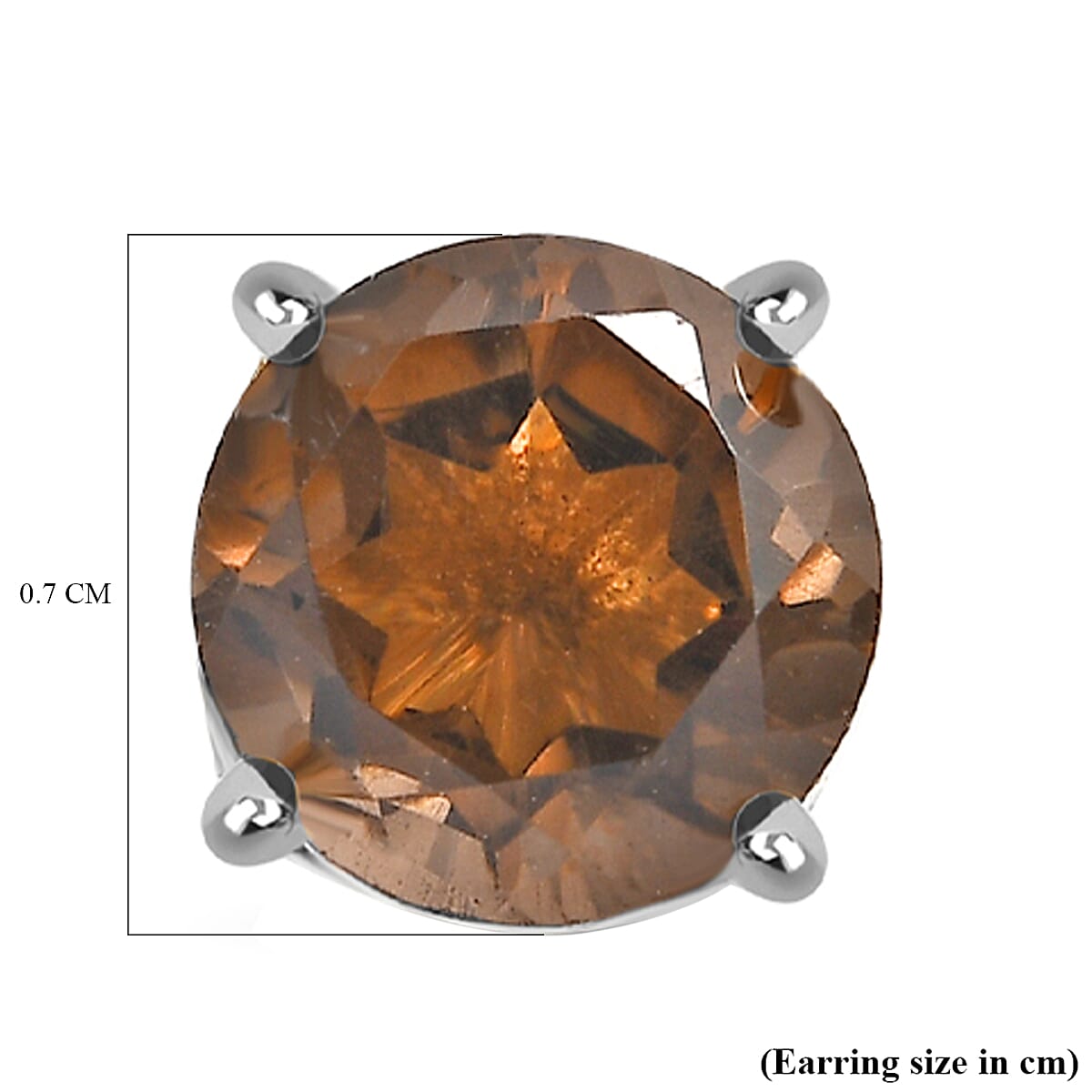 Smoky Quartz Earrings (with Push Back) in Platinum Overlay Sterling Silver 2.400 Ct