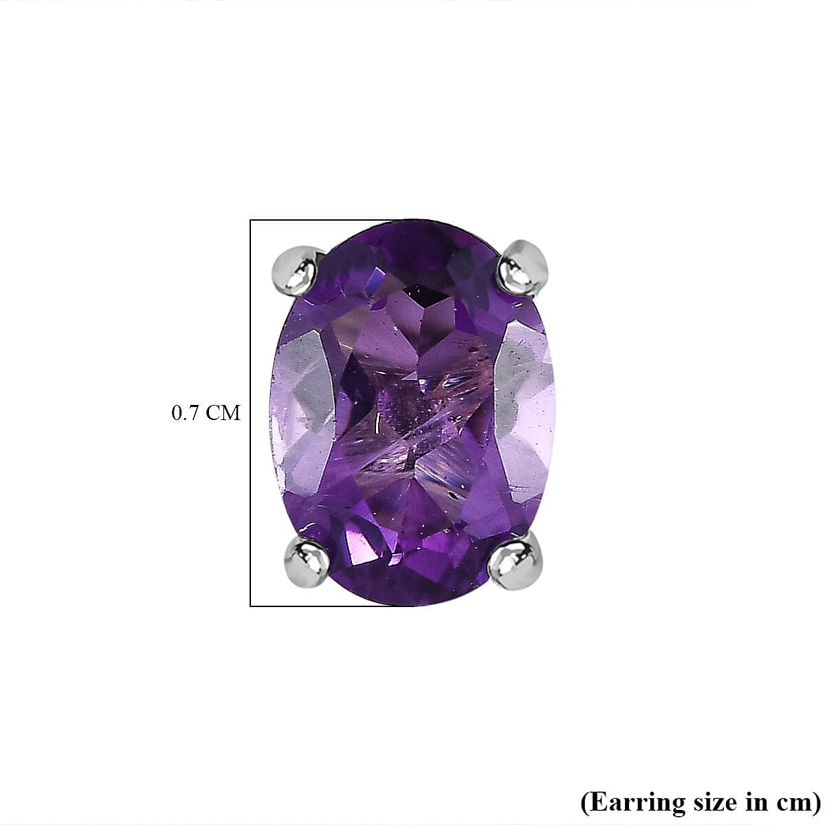 Pink Amethyst Stud Earrings with Push Back in Platinum Overlay Sterling Silver 1.34 Ct.