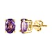 Pink Amethyst Stud Earrings in 18K Yellow Gold Vermeil Plated Sterling Silver 1.43 Ct.