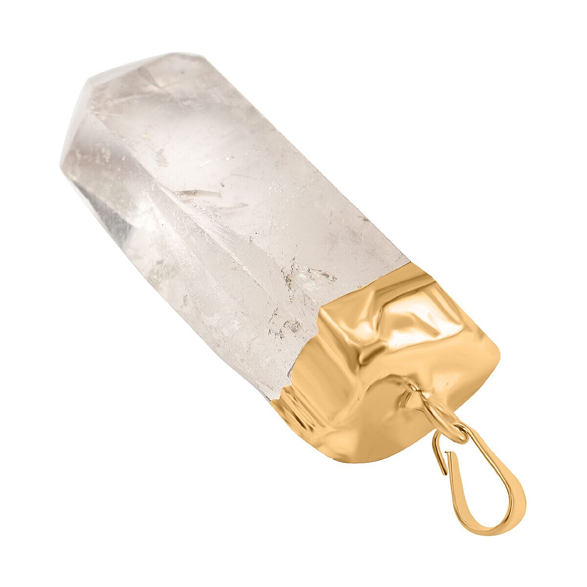 White Quartz Point Pendant in Gold Tone 15.00 Ct