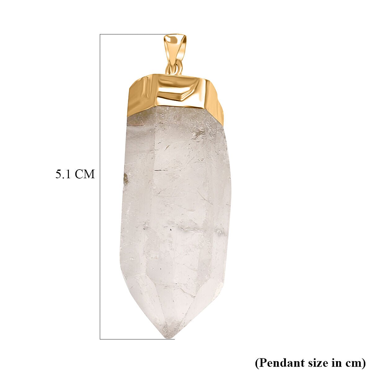 White Quartz Point Pendant in Gold Tone 15.00 Ct