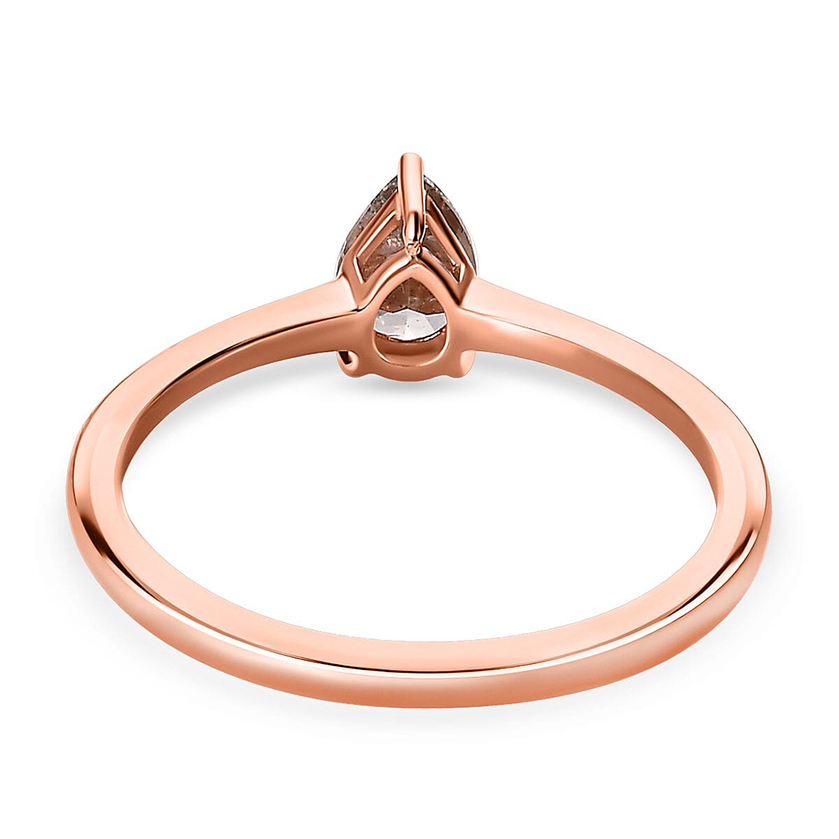 14K Rose Gold SGL Certified Champagne Diamond (I1) Solitaire Ring 0.50 Ct.