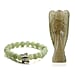 Handcarved - Labradorite Guardian Gemstone Angel Figurines Sculpture (Size 8.00 Cm) - Stretch Bracelet (Size 7.5) - Green