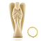 Handcarved - Ivory Aventurine Guardian Gemstone Angel Figurines Sculpture (Size 8.00 Cm) & Stretch Bracelet - Ivory