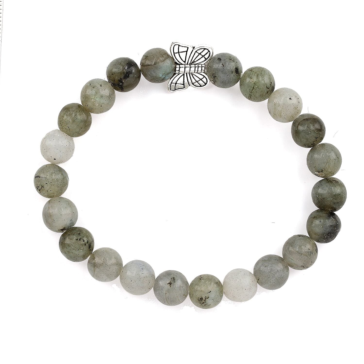 Handcarved - Labradorite Guardian Gemstone Angel Figurines Sculpture (Size 8.00 Cm) - Stretch Bracelet (Size 7.5) - Green