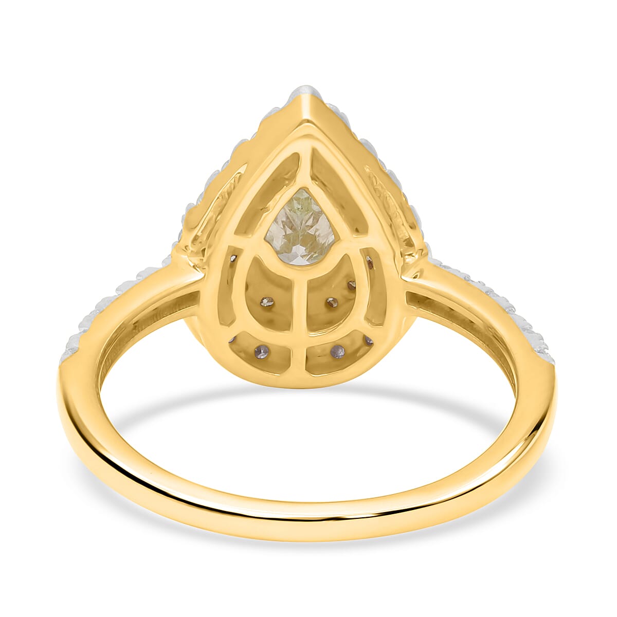 14K Yellow Gold SGL Certified Natural Yellow Diamond (I1-I2) and White Diamond (I1-I2-G-H) Ring 1.00 Ct