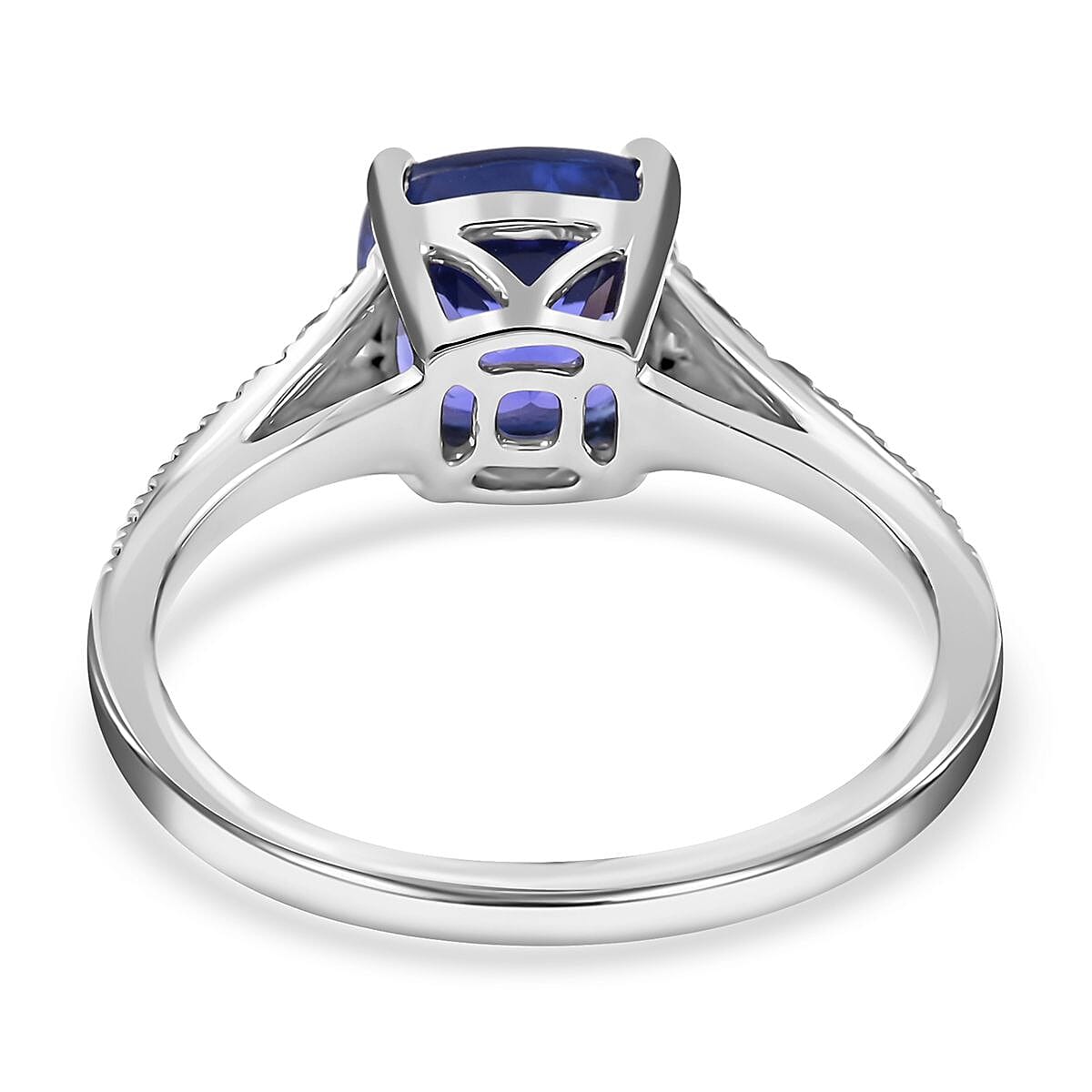 950 Platinum  AAAA  Tanzanite   White Diamond  VS Ring 2.87 ct,  Platinum Wt. 4.43 Gms  2.866  Ct.
