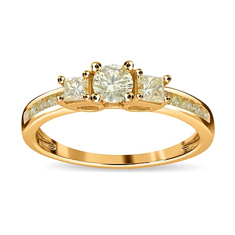 14K Yellow Gold SGL Certified Natural Yellow (Center Dia 0.40 Ct Solitaire) Diamond (I1-I2) Ring 1.00 Ct.