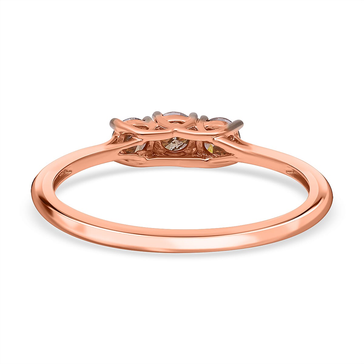 9K Rose Gold SGL Certified Natural Champagne Diamond Ring 0.50 Ct