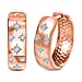 Moissanite Hoop Earrings in 18K Rose Gold Vermeil Plated Sterling Silver, Silver Wt. 5.4 GM