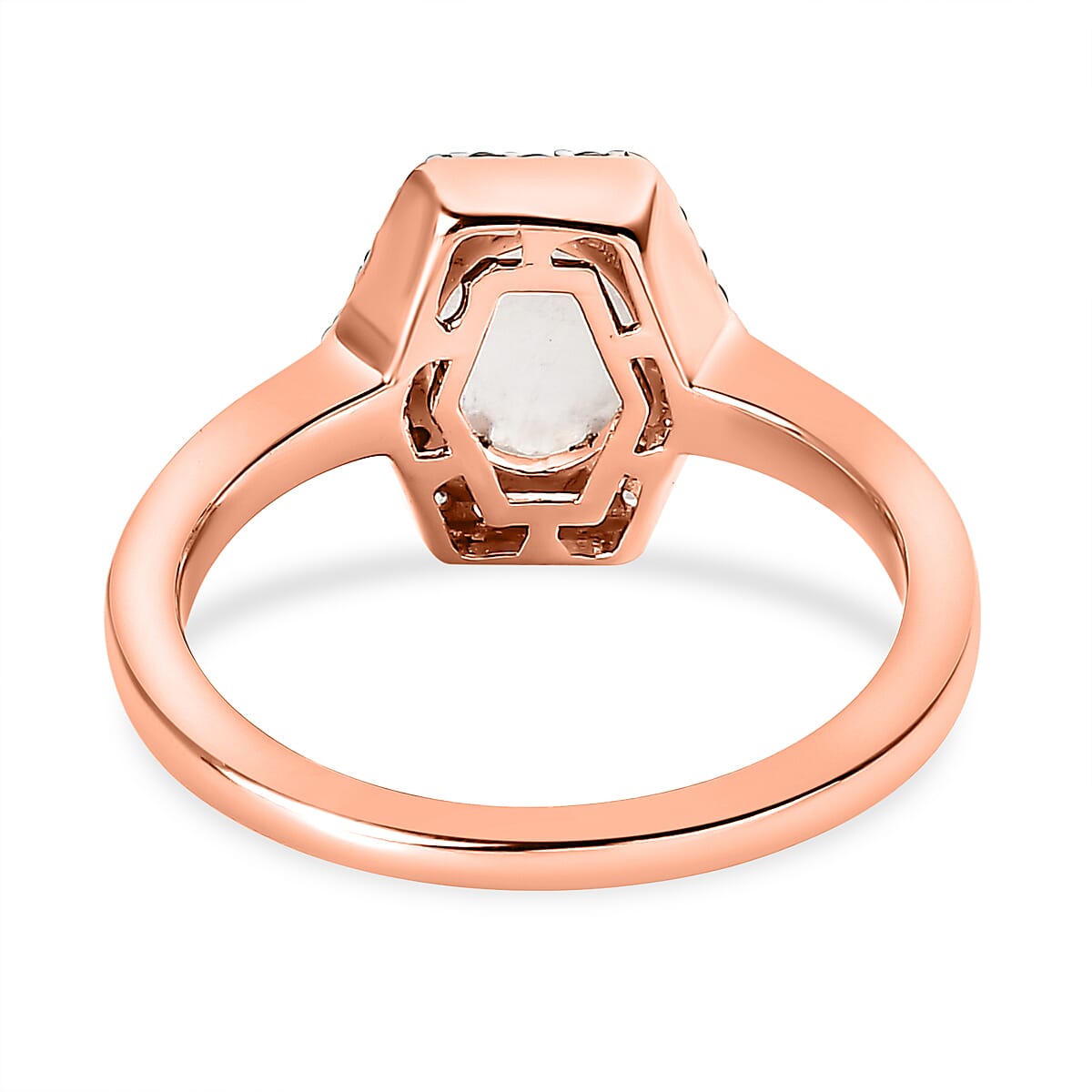 Moon Glow Stone & Natural Zircon Ring in Sterling Silver