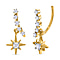 Moissanite Earrings in Platinum Overlay Sterling Silver