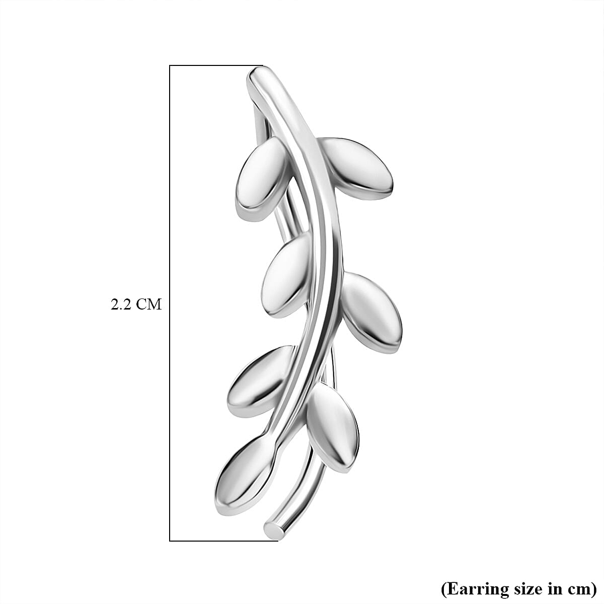 Platinum Overlay Sterling Silver Climber Earrings