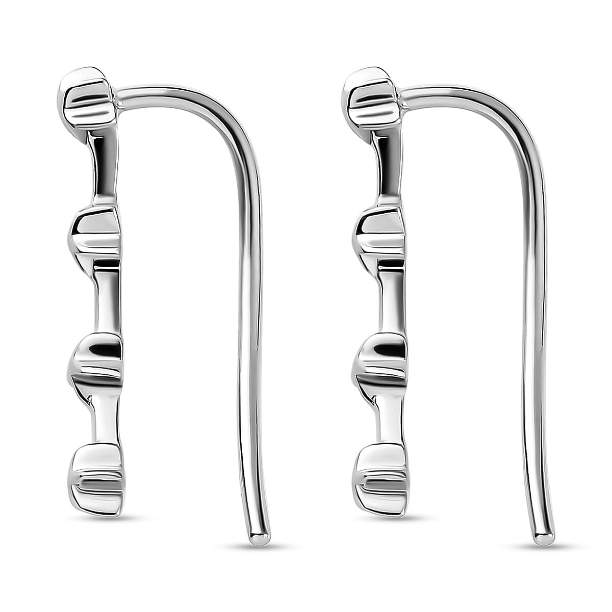 Platinum Overlay Sterling Silver Climber Earrings