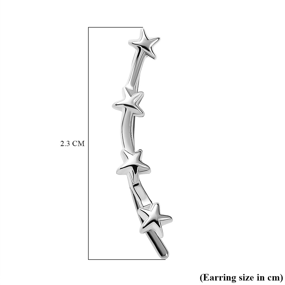 Platinum Overlay Sterling Silver Climber Earrings