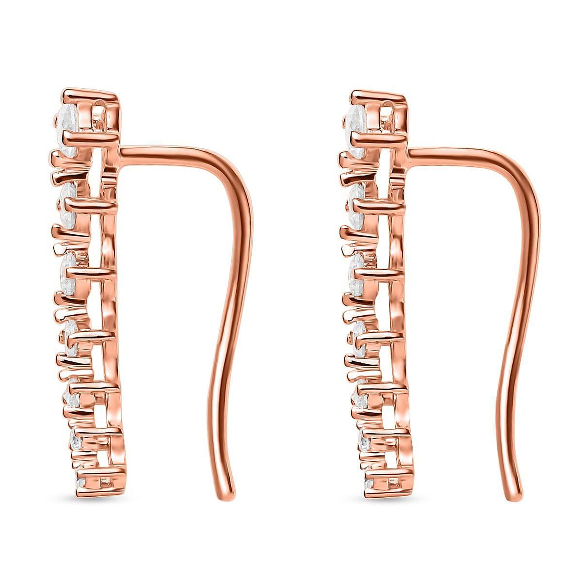 Moissanite Earrings in 18K Vermeil Rose Gold Plated Sterling Silver 1.80