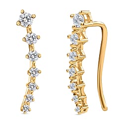 Moissanite Earrings in Platinum Overlay Sterling Silver 1.80 Ct.