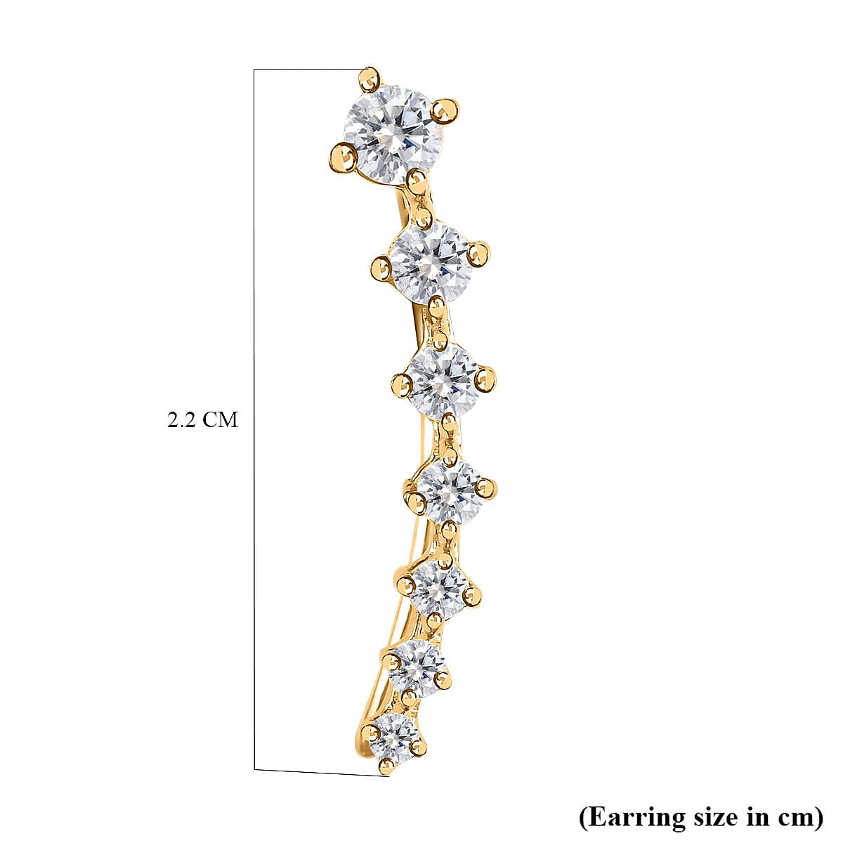 Moissanite  Fancy Earring in Vermeil YG Sterling Silver 0.53 ct  1.784  Ct.