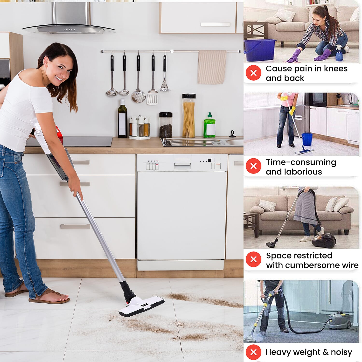 Lightweight Powerful Suction Bagless Corded Vacuum Cleaner with HEPA Filter (400W) 5m Cord