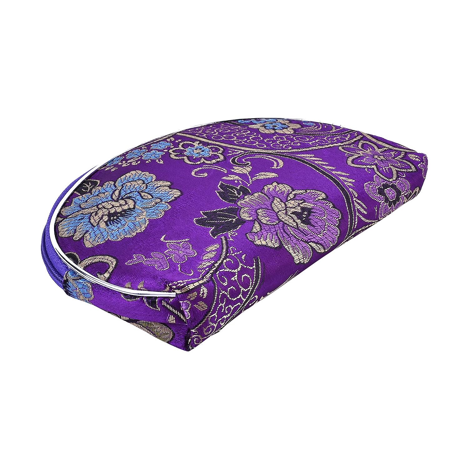 Set of 10 Multi-Purpose Embroidered Jewellery Bag With Zipper  - Purple