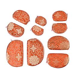 Embroidery Jewellery pouch (Size 22x14x1 in) - Purple and Silver